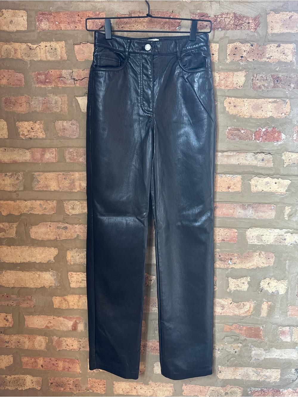 Aritzia Black Leather Pants